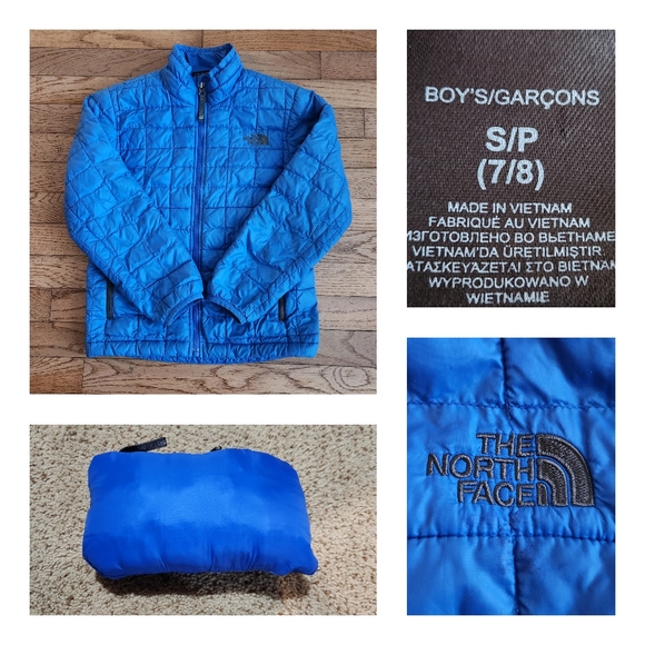 Boys Packable North Face Coat Size 7/8 - Picture 1 of 9
